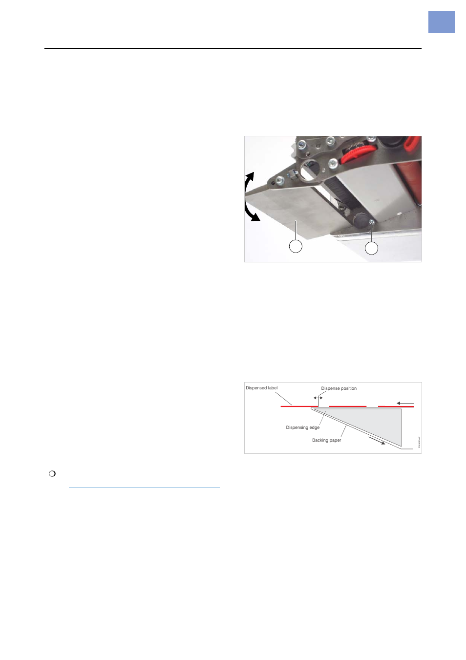 Dispensing edge, Dispenser parameters | Avery Dennison ALX 924 Setup Manual User Manual | Page 16 / 18