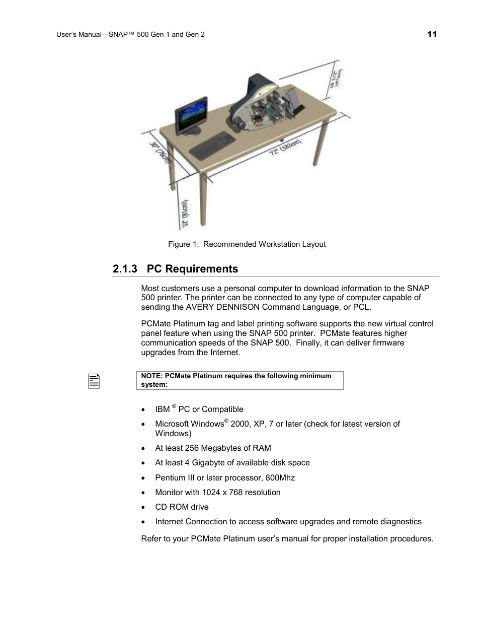 3 pc requirements | Avery Dennison SNAP 500 User Manual | Page 11 / 136