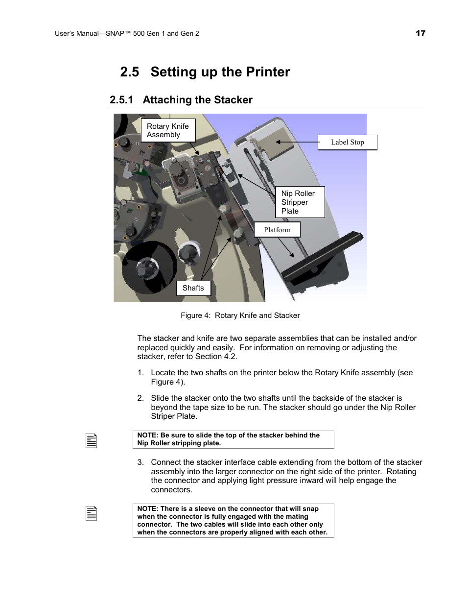 5 setting up the printer | Avery Dennison SNAP 500 User Manual | Page 17 / 136