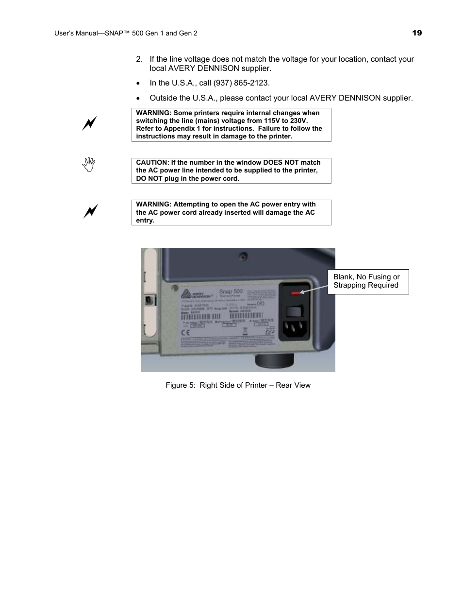 Avery Dennison SNAP 500 User Manual | Page 19 / 136