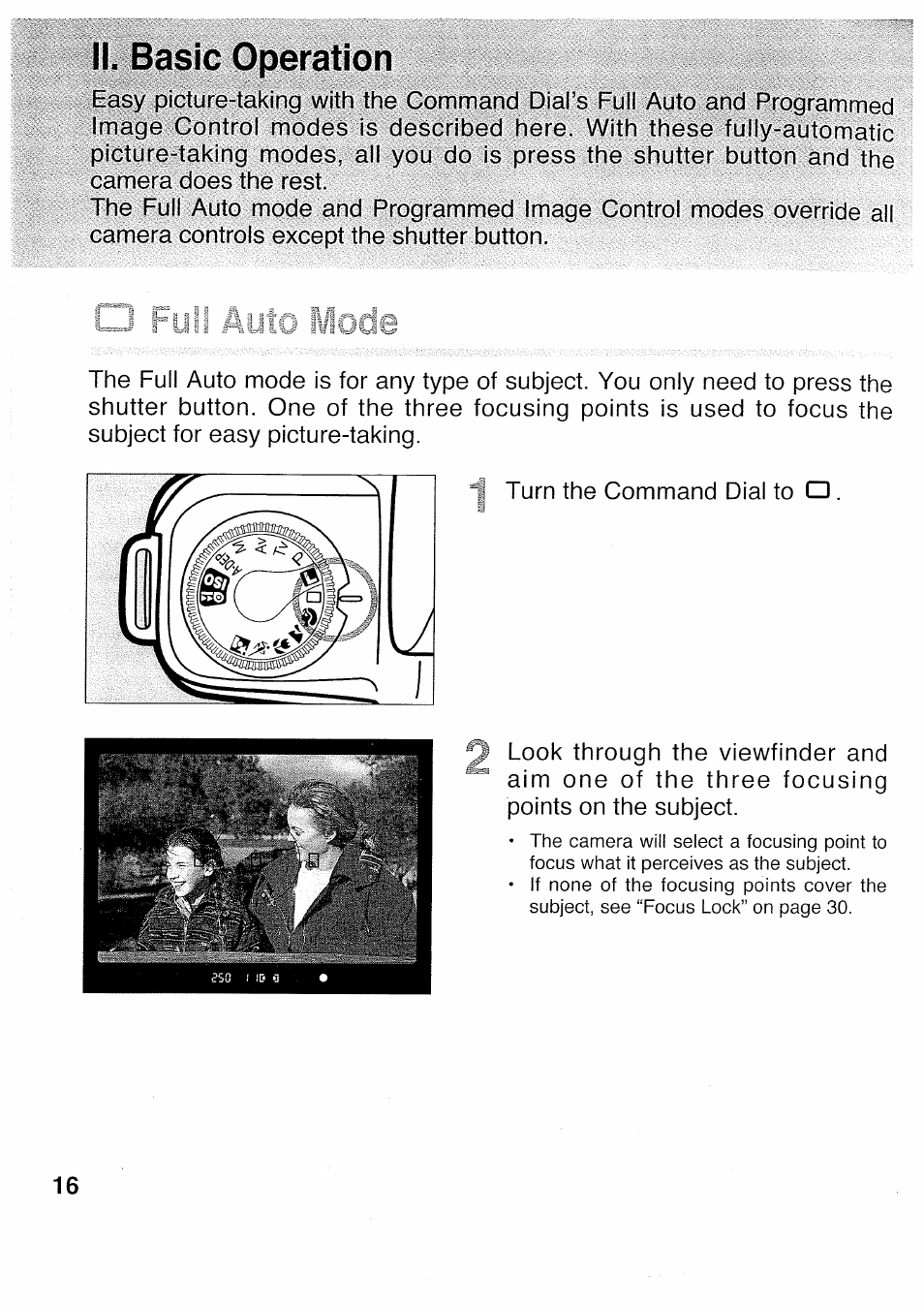 Ii. basic operation, O fuli auto lode | Canon 500N QD User Manual | Page 16 / 17