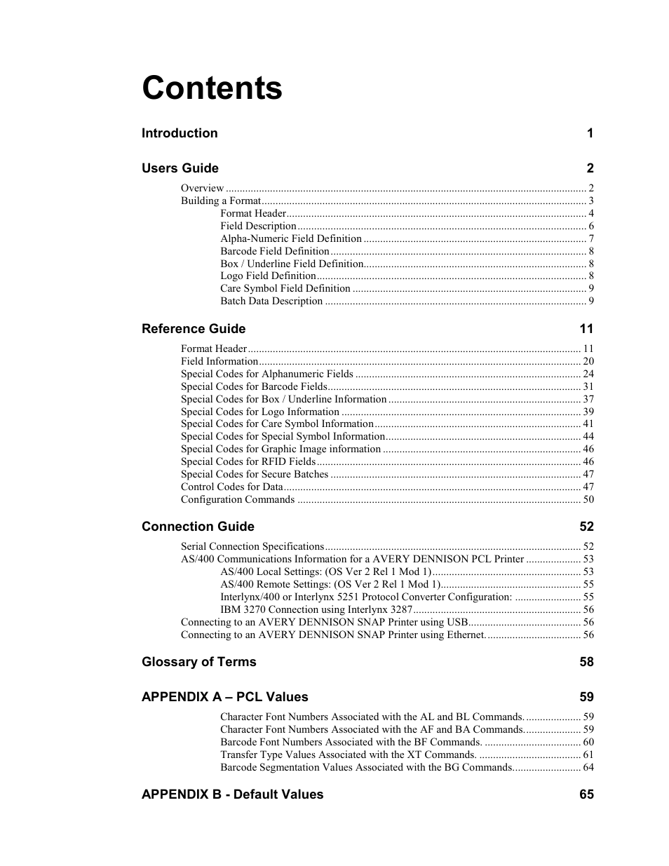 Avery Dennison PCL User Manual | Page 3 / 93