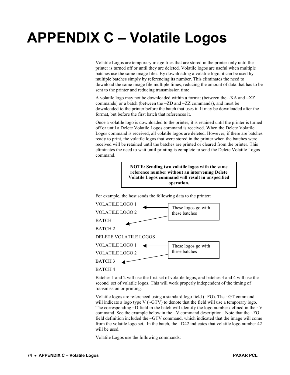 Appendix c – volatile logos | Avery Dennison PCL User Manual | Page 76 / 93