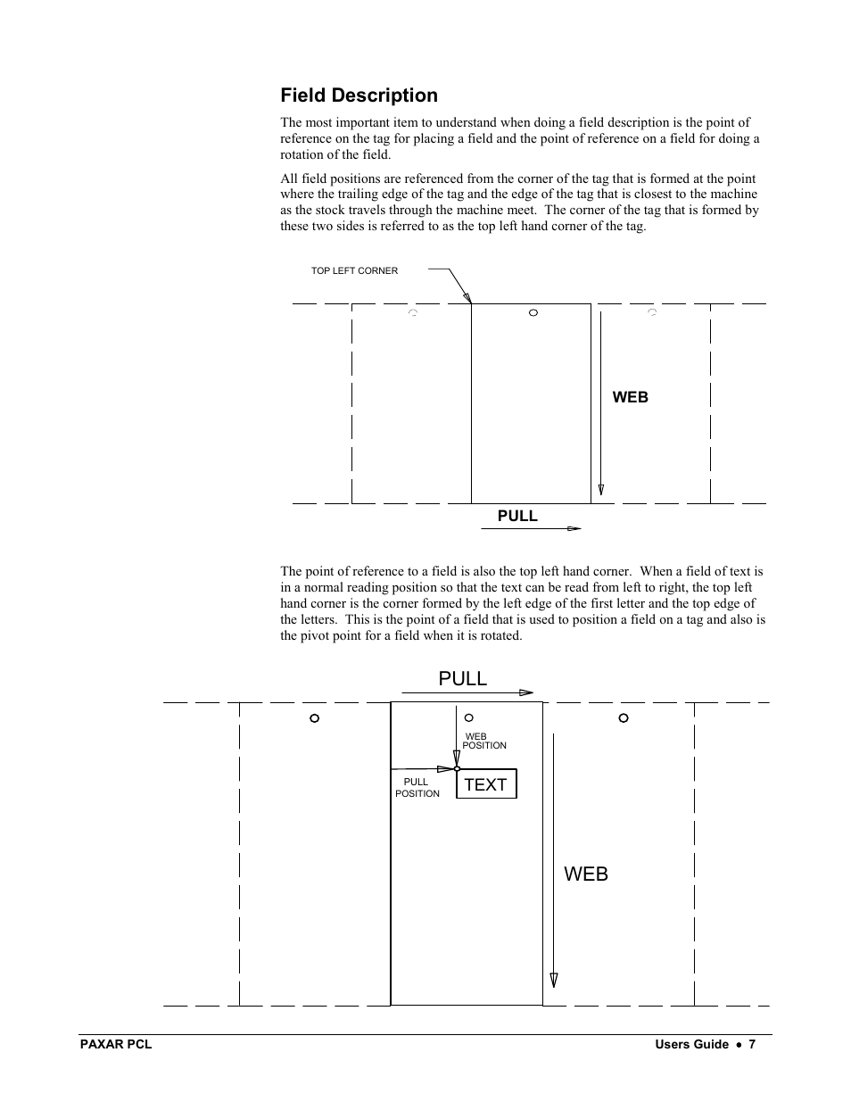 Pull web, Field description | Avery Dennison PCL User Manual | Page 9 / 93