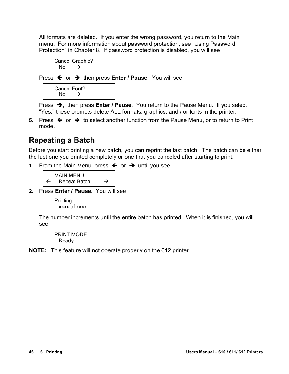 Repeating a batch | Avery Dennison SNAP 611 User Manual | Page 54 / 108