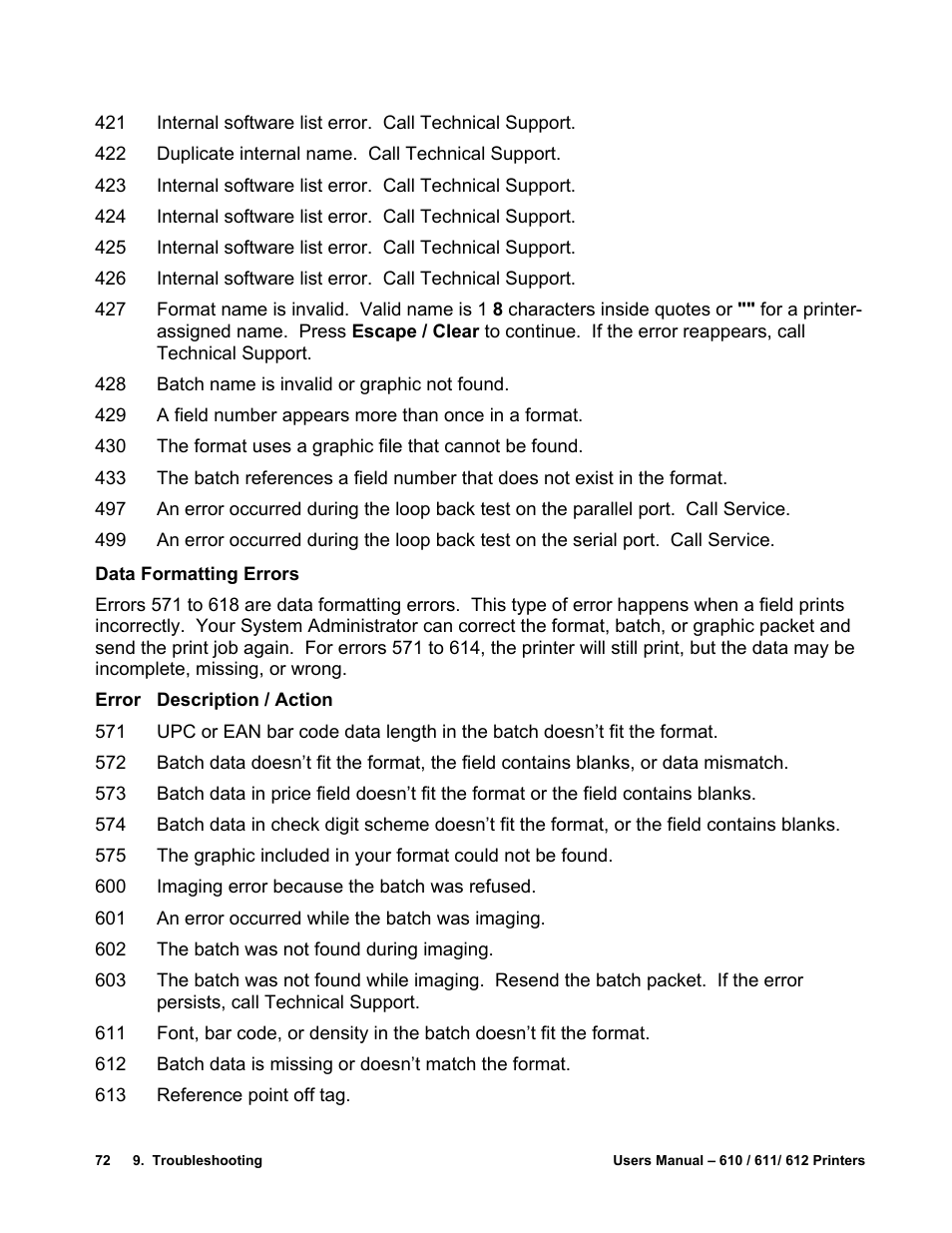 Avery Dennison SNAP 611 User Manual | Page 80 / 108