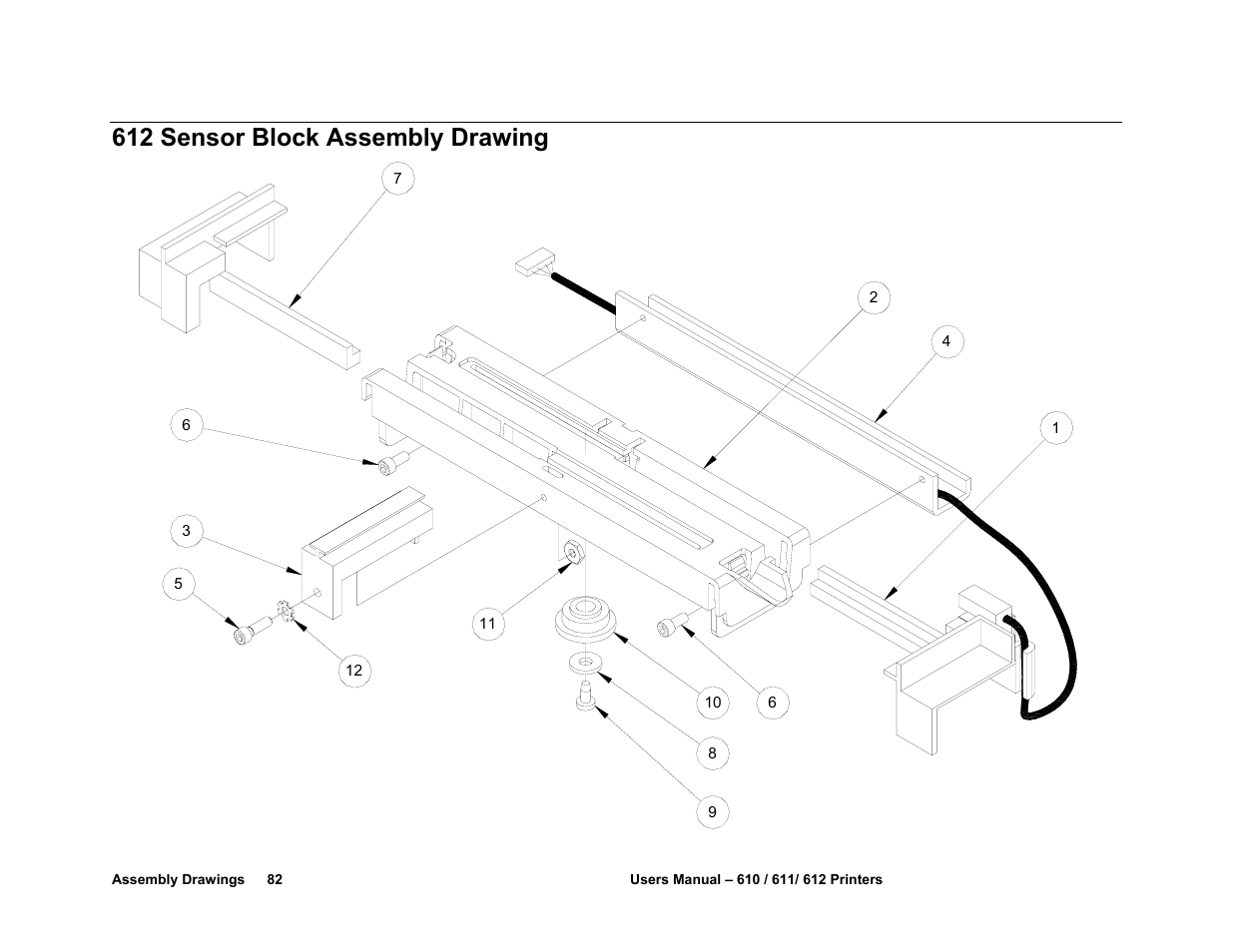 612 sensor block assembly drawing | Avery Dennison SNAP 611 User Manual | Page 90 / 108