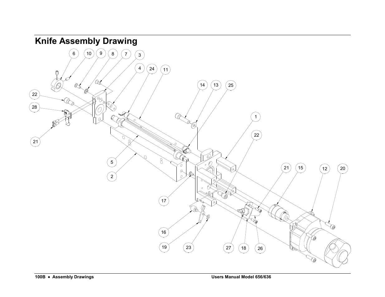 Knife assembly drawing | Avery Dennison SNAP 656 User Manual | Page 106 / 123
