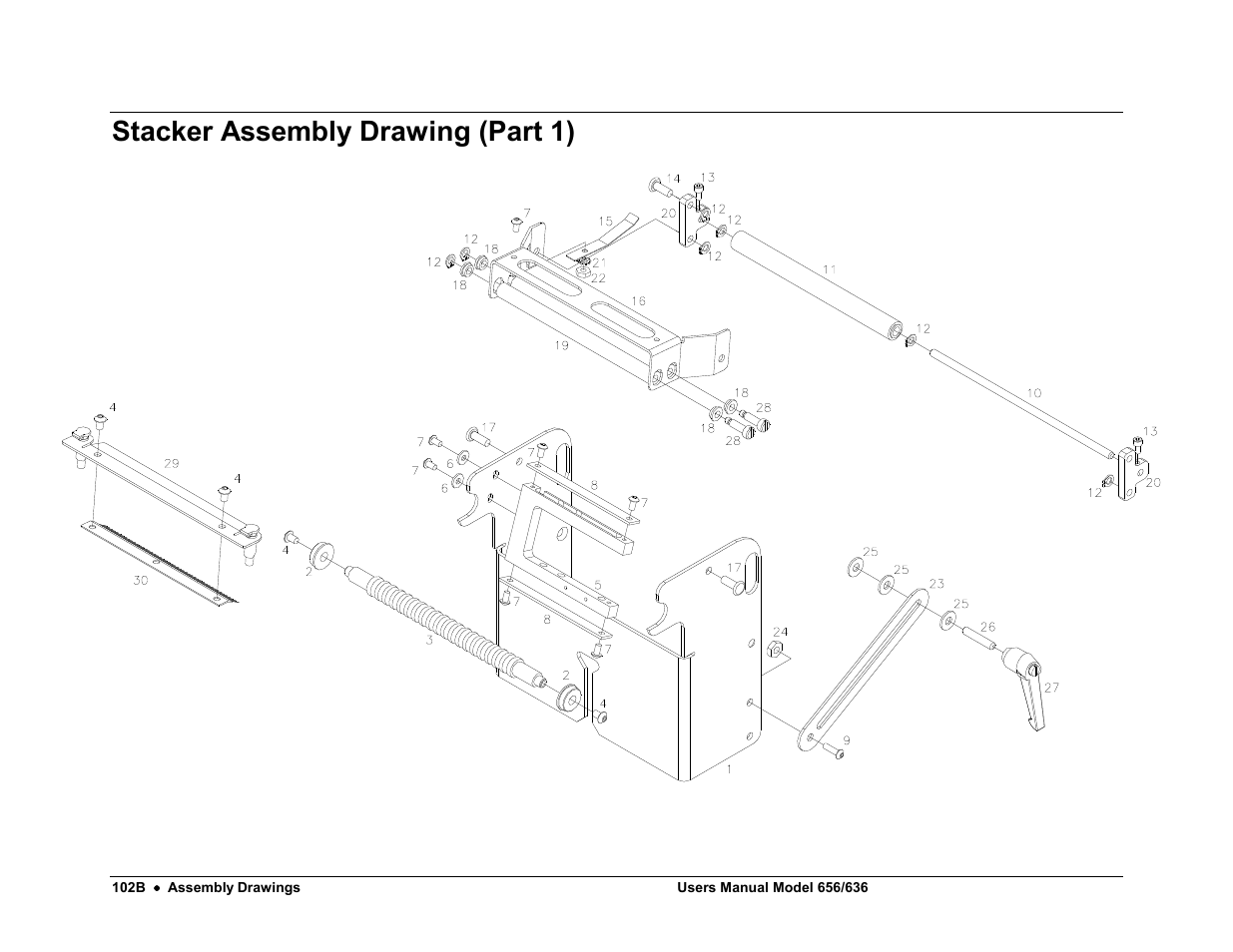 Stacker assembly drawing (part 1) | Avery Dennison SNAP 656 User Manual | Page 108 / 123