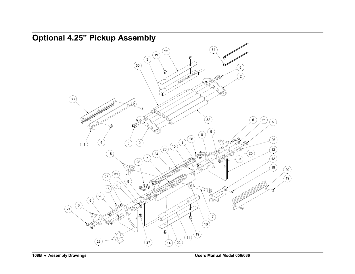 Optional 4.25” pickup assembly | Avery Dennison SNAP 656 User Manual | Page 114 / 123
