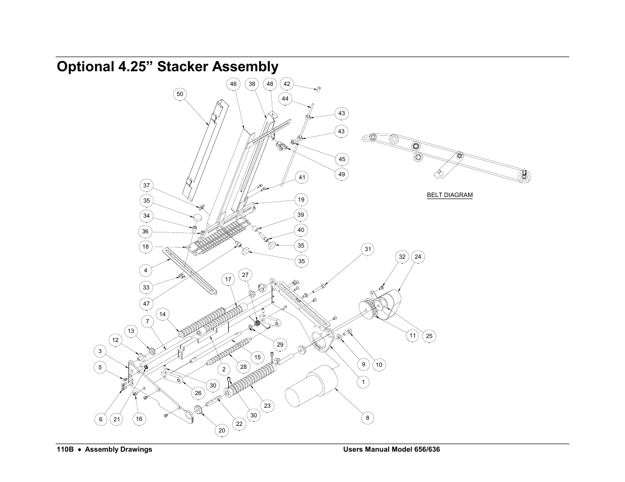 Optional 4.25” stacker assembly | Avery Dennison SNAP 656 User Manual | Page 116 / 123