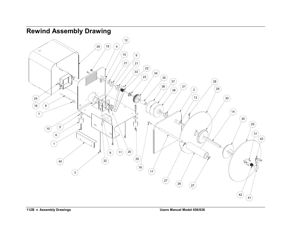 Rewind assembly drawing | Avery Dennison SNAP 656 User Manual | Page 118 / 123