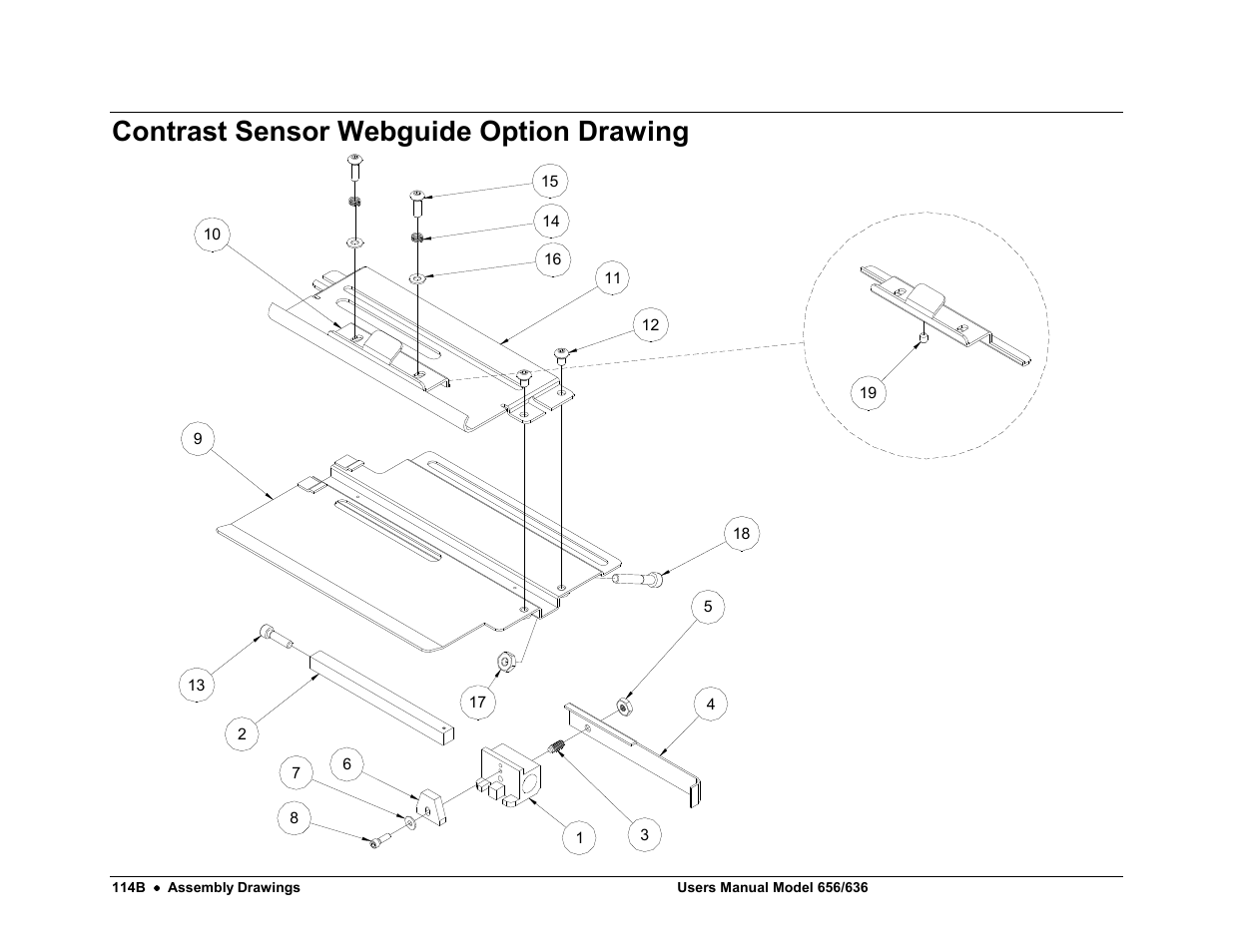 Contrast sensor webguide option drawing | Avery Dennison SNAP 656 User Manual | Page 120 / 123