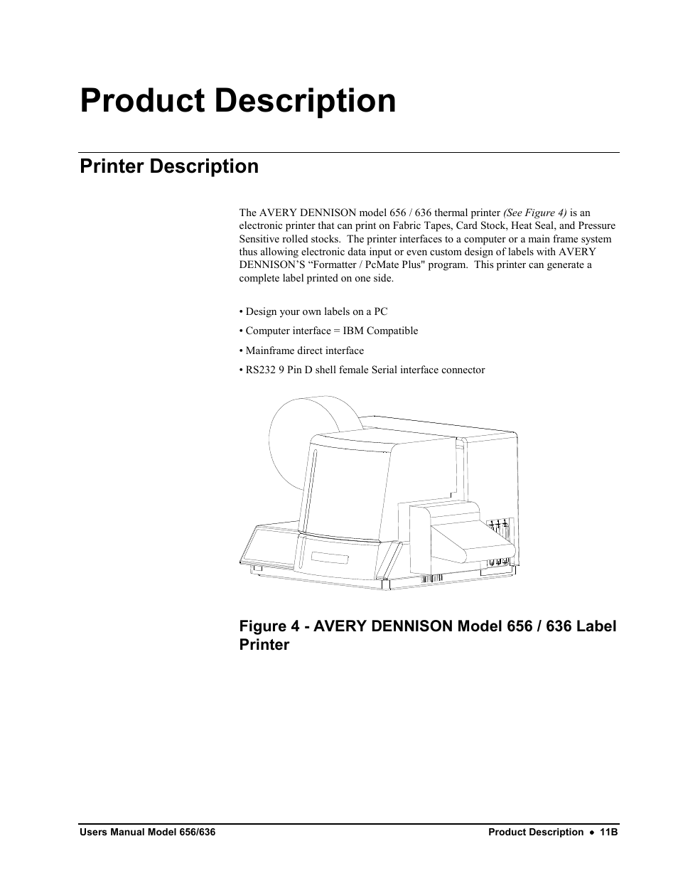 Product description, Printer description | Avery Dennison SNAP 656 User Manual | Page 17 / 123