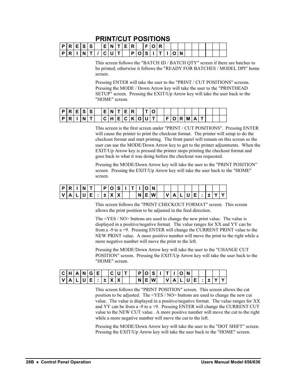 Print/cut positions | Avery Dennison SNAP 656 User Manual | Page 32 / 123