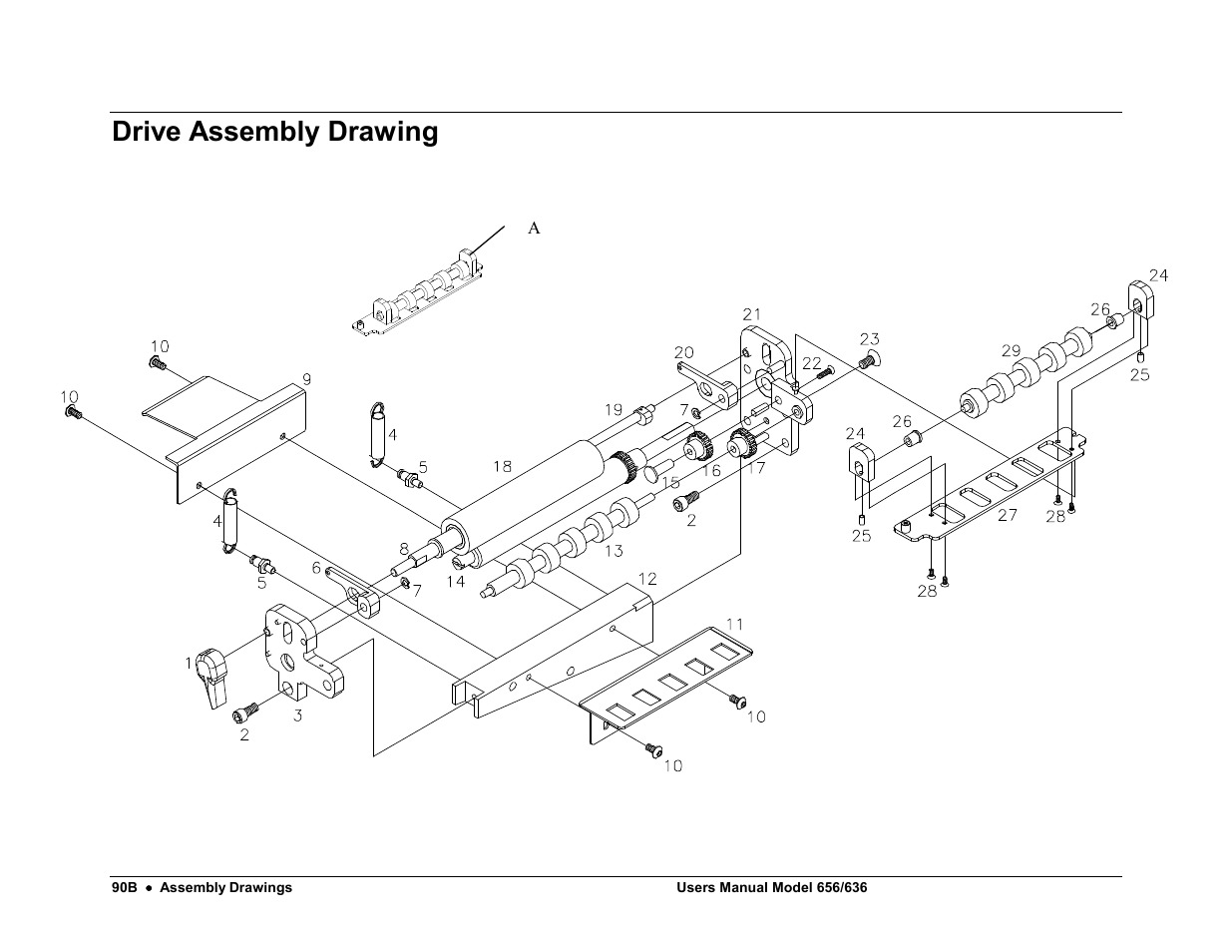 Drive assembly drawing | Avery Dennison SNAP 656 User Manual | Page 96 / 123