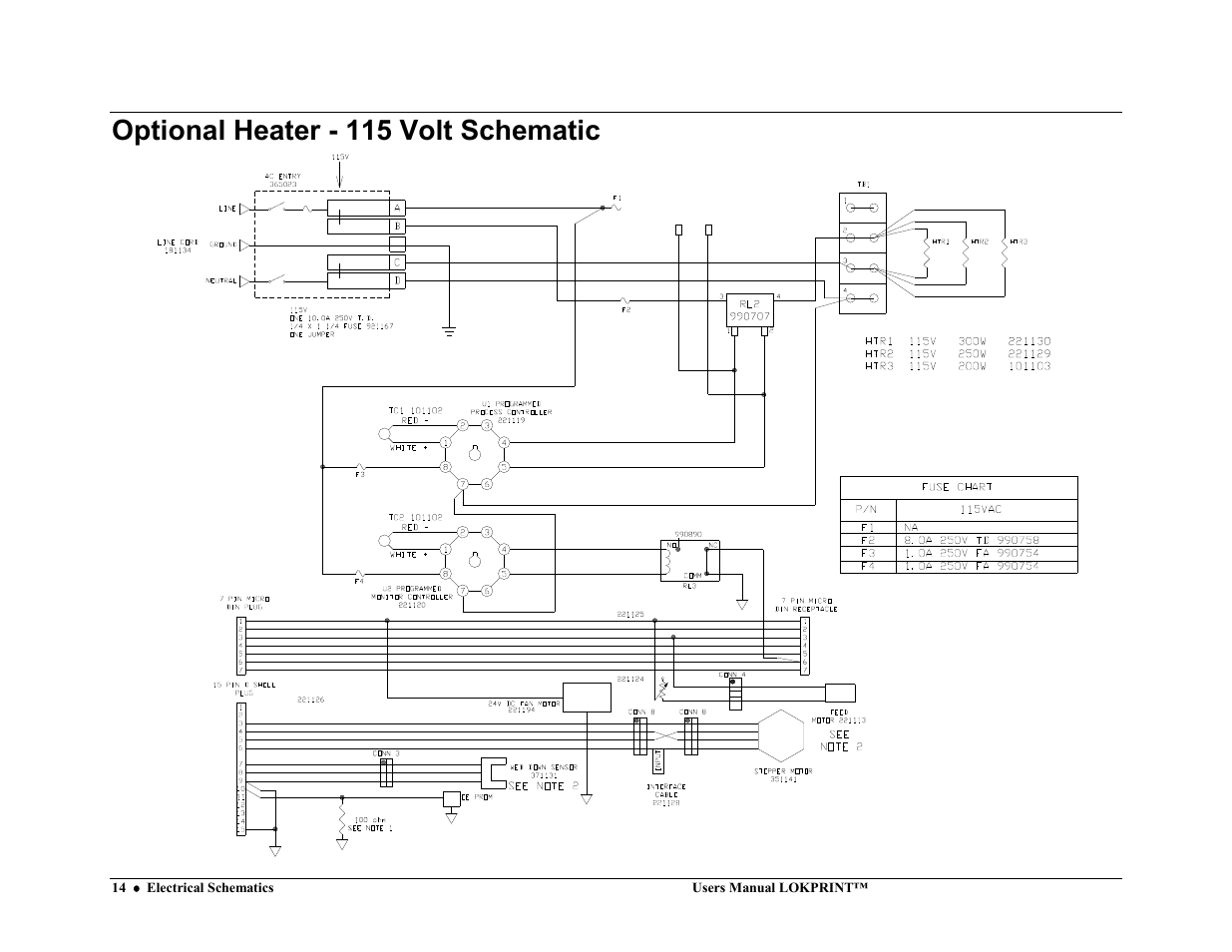 Optional heater - 115 volt schematic | Avery Dennison LOKPRINT I User Manual | Page 14 / 35