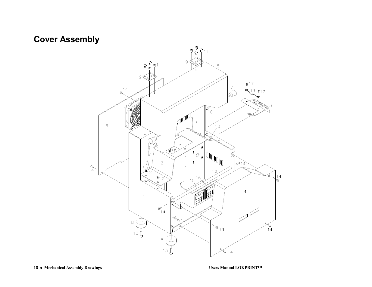 Cover assembly | Avery Dennison LOKPRINT I User Manual | Page 18 / 35