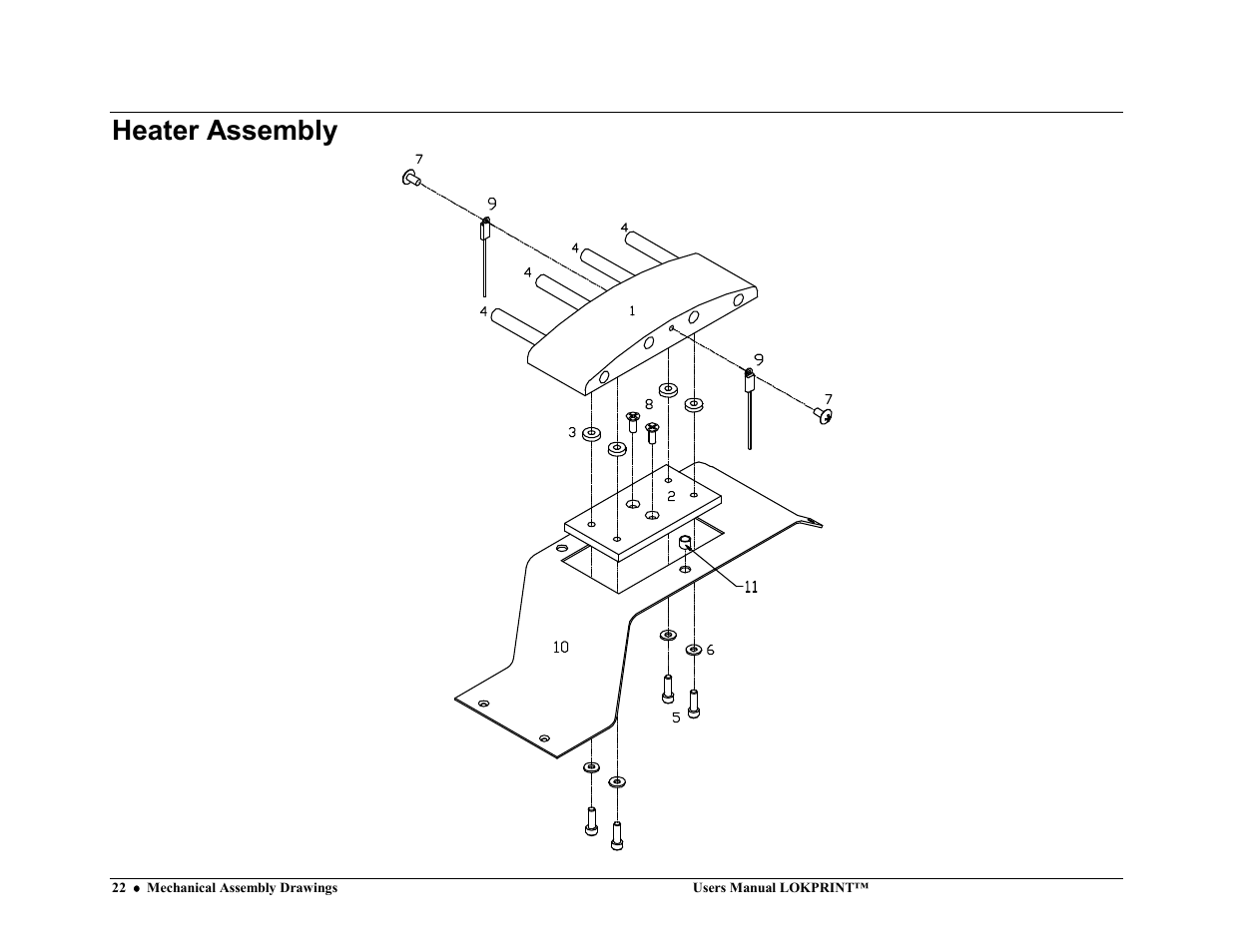 Heater assembly | Avery Dennison LOKPRINT I User Manual | Page 22 / 35