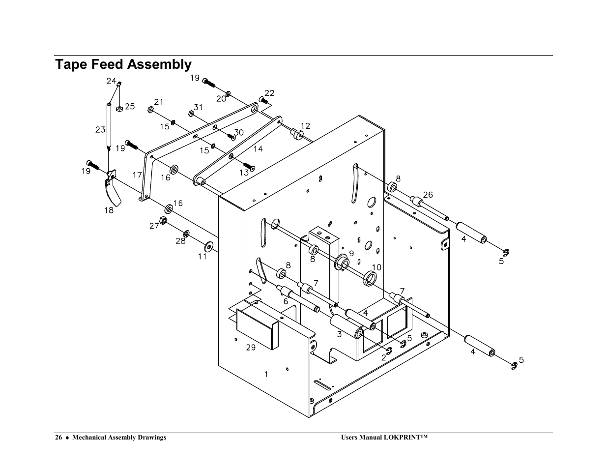 Tape feed assembly | Avery Dennison LOKPRINT I User Manual | Page 26 / 35