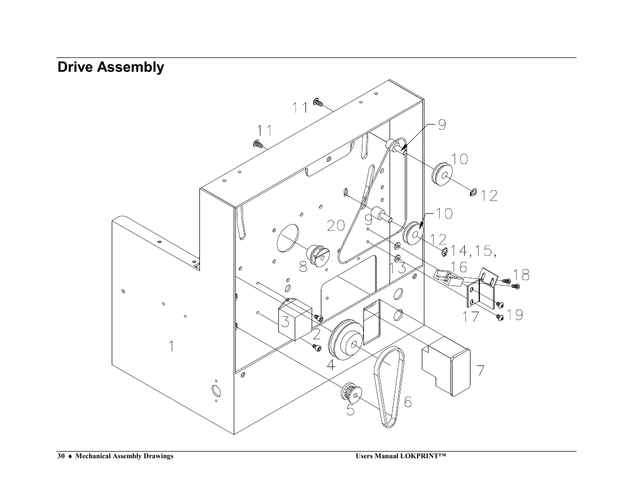 Drive assembly | Avery Dennison LOKPRINT I User Manual | Page 30 / 35