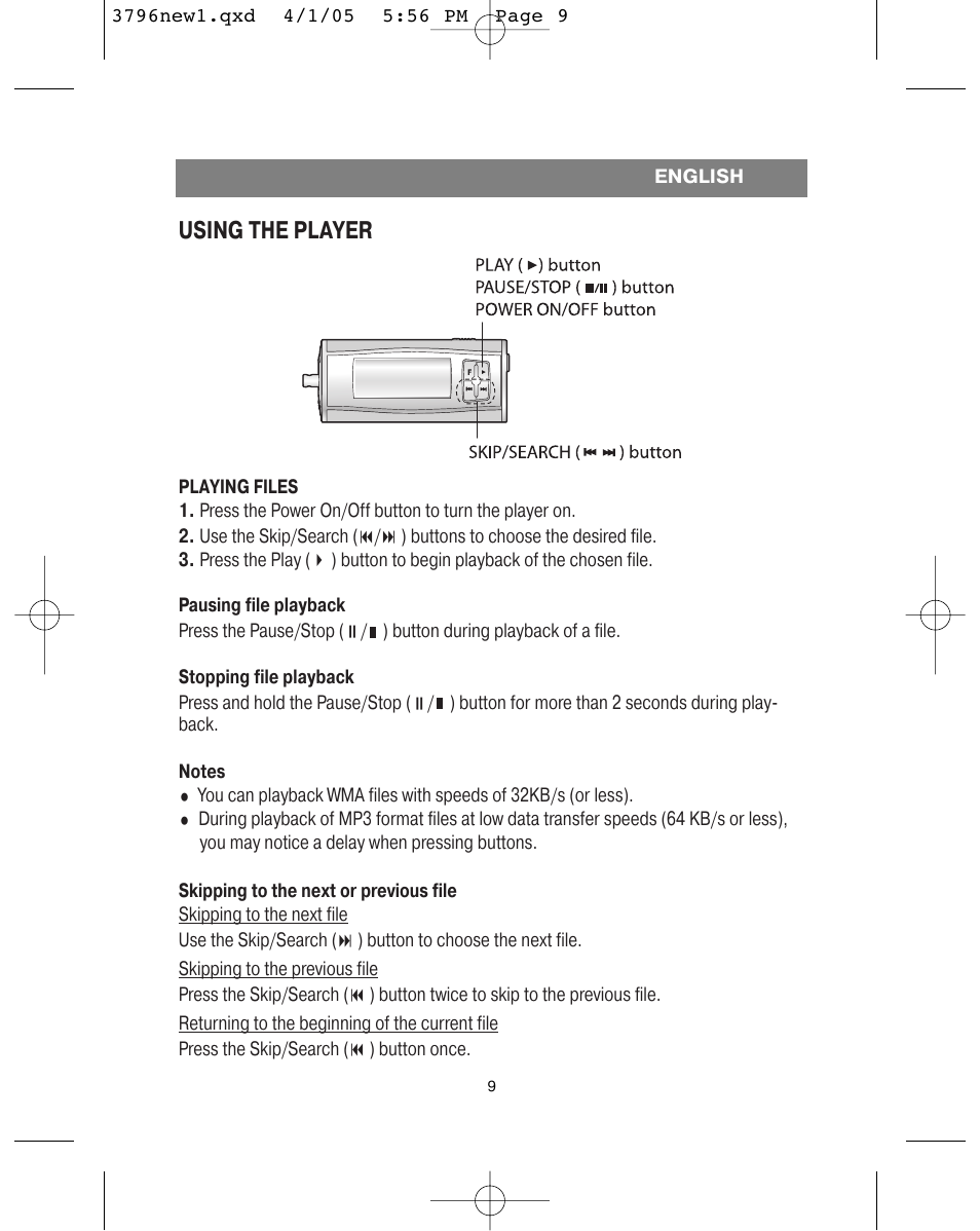 Using the player | Vitek VT-3796 User Manual | Page 13 / 72