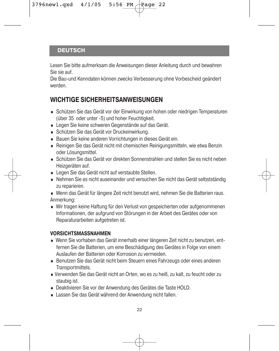 Wichtige sicherheitsanweisungen | Vitek VT-3796 User Manual | Page 26 / 72