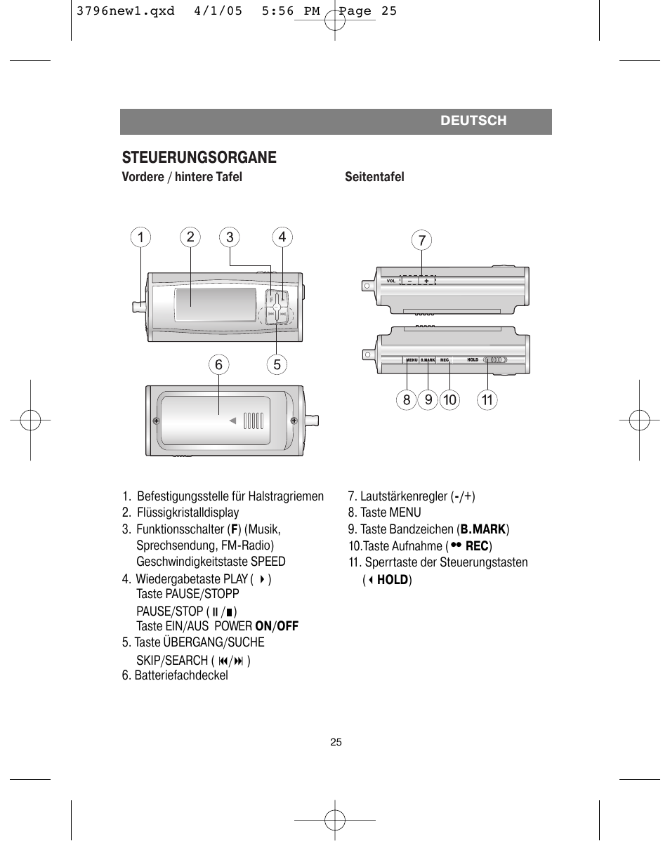 Steuerungsorgane | Vitek VT-3796 User Manual | Page 29 / 72