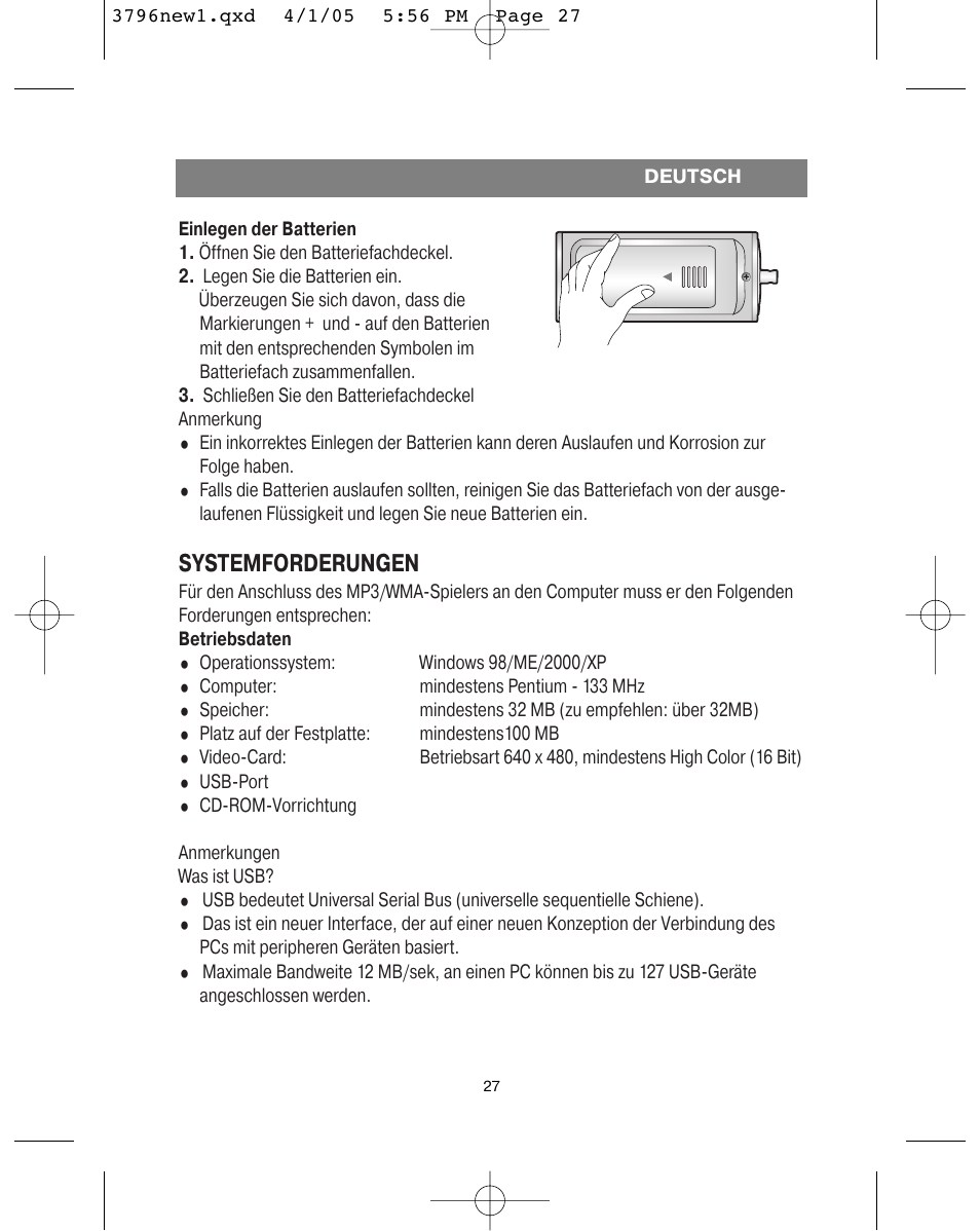 Systemforderungen | Vitek VT-3796 User Manual | Page 31 / 72
