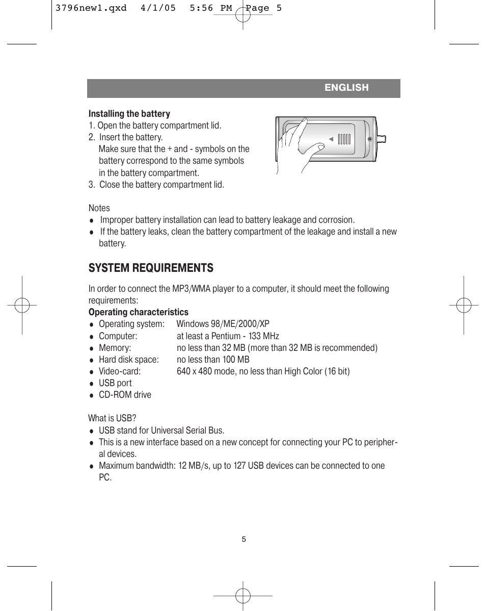 System requirements | Vitek VT-3796 User Manual | Page 9 / 72