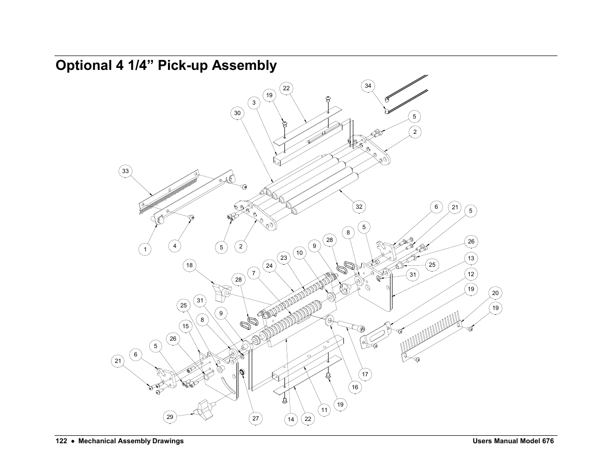 Optional 4 1/4” pick-up assembly | Avery Dennison 676 User Manual | Page 122 / 129