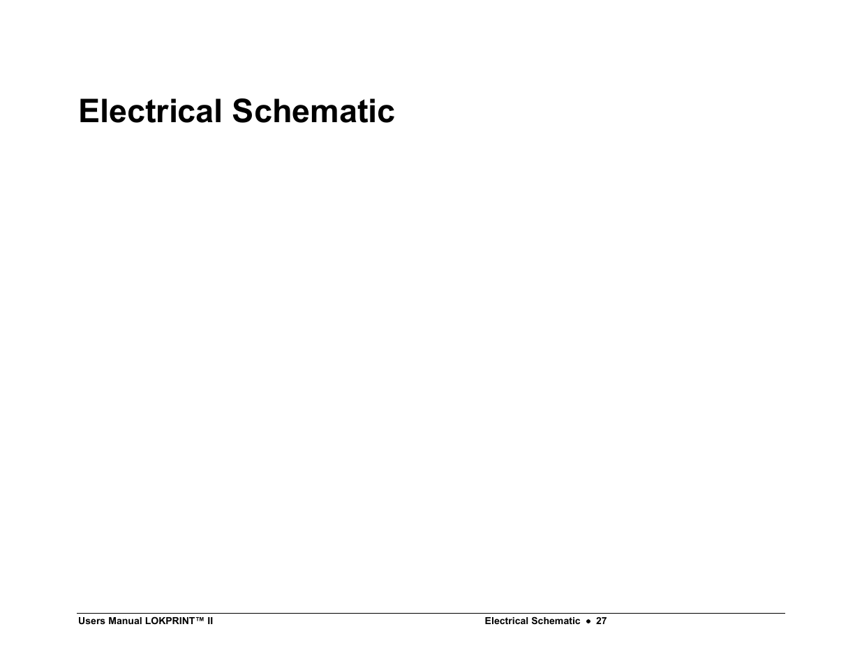 Electrical schematic | Avery Dennison LOKPRINT II User Manual | Page 27 / 51