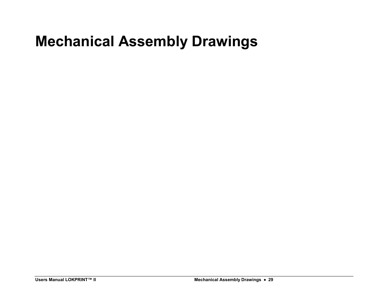 Mechanical assembly drawings | Avery Dennison LOKPRINT II User Manual | Page 29 / 51