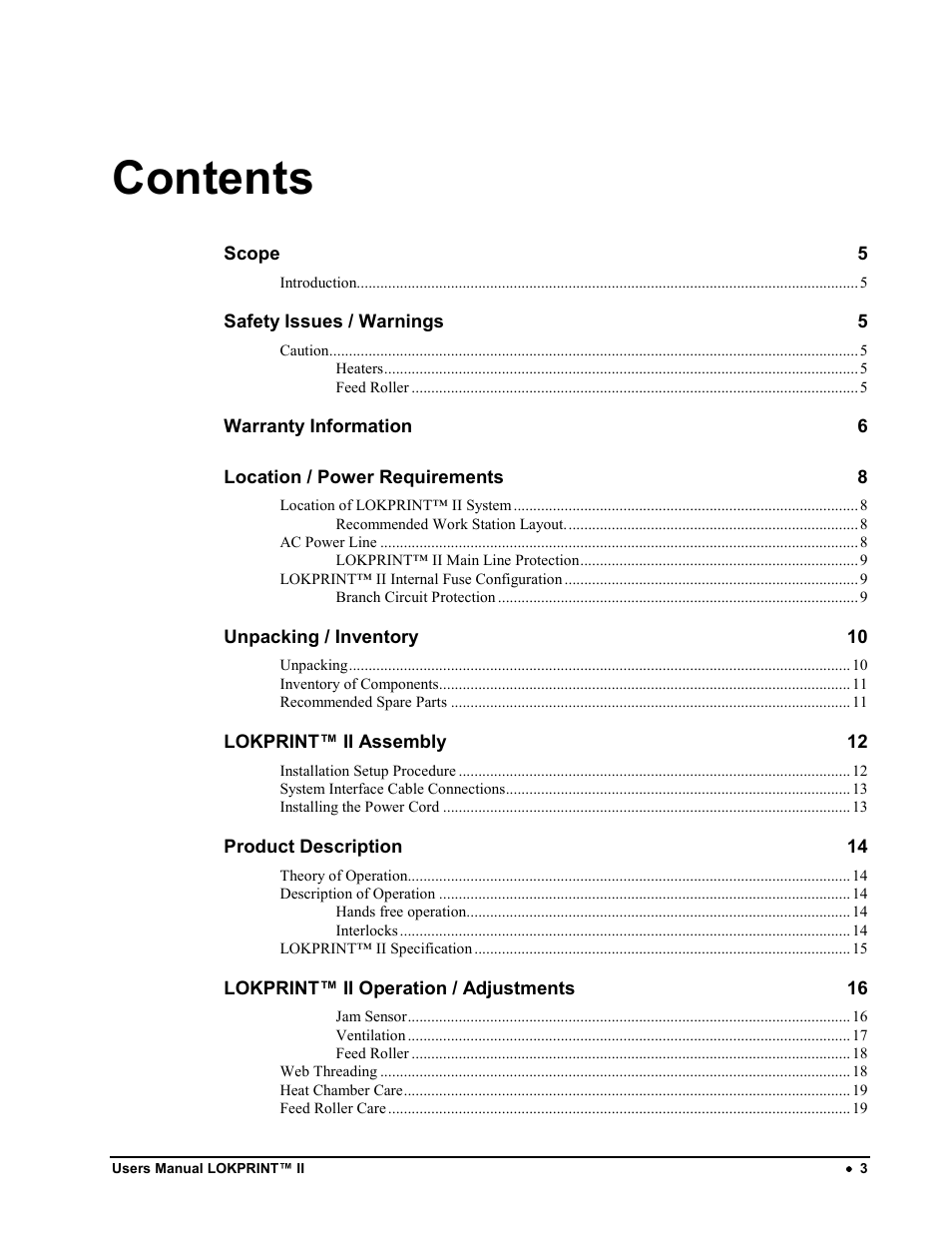 Avery Dennison LOKPRINT II User Manual | Page 3 / 51