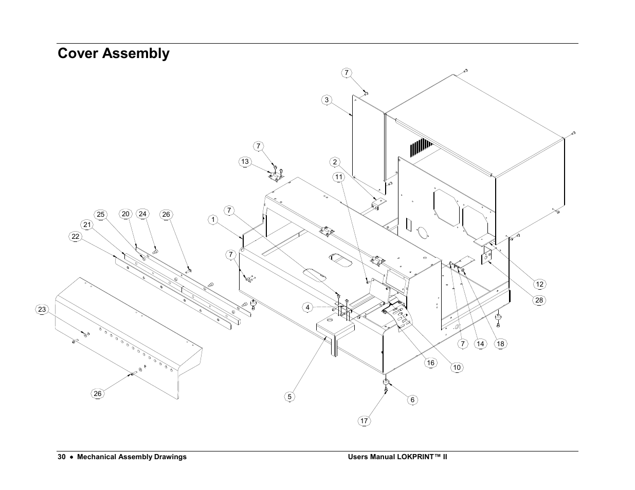 Cover assembly | Avery Dennison LOKPRINT II User Manual | Page 30 / 51