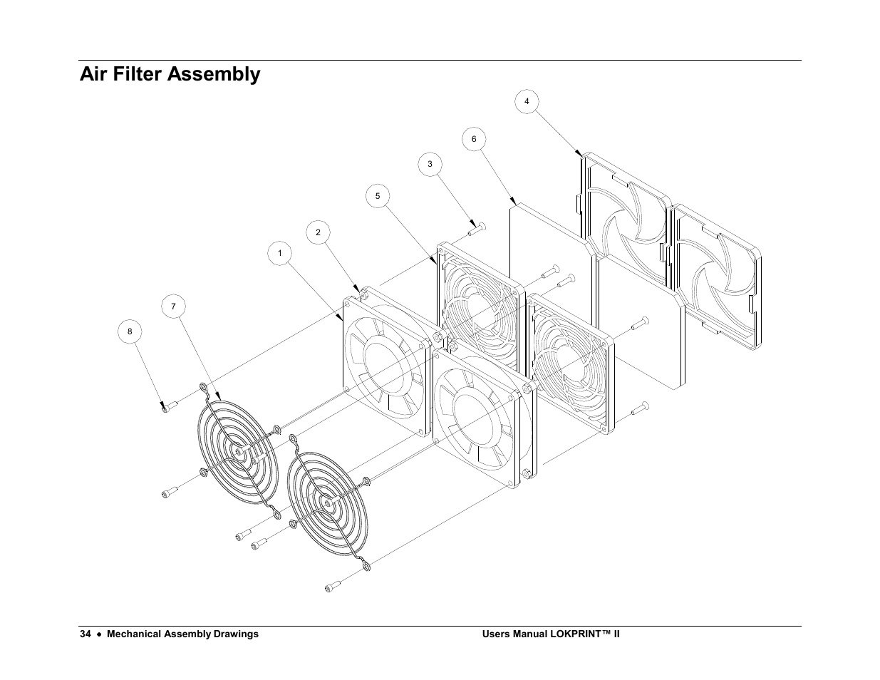 Air filter assembly | Avery Dennison LOKPRINT II User Manual | Page 34 / 51