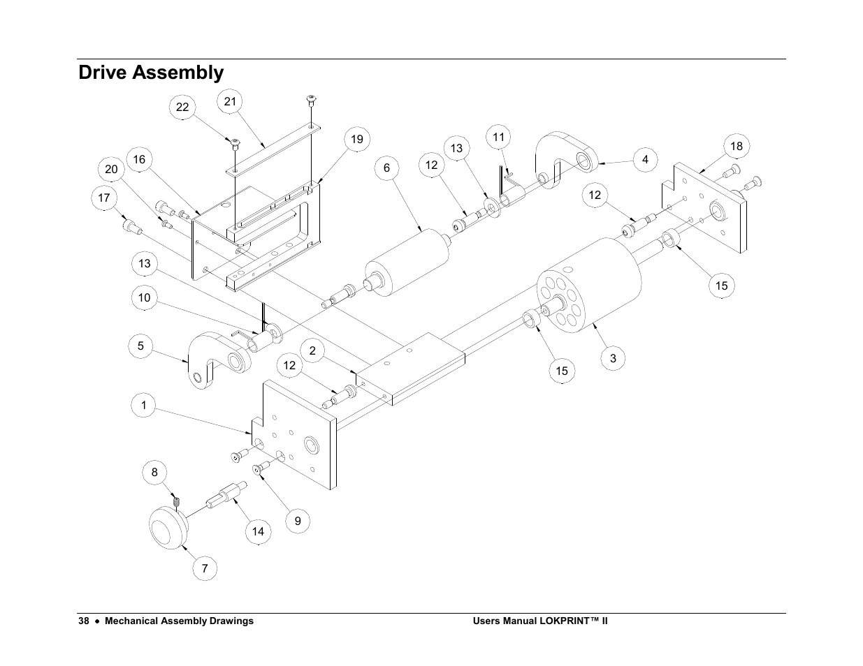 Drive assembly | Avery Dennison LOKPRINT II User Manual | Page 38 / 51