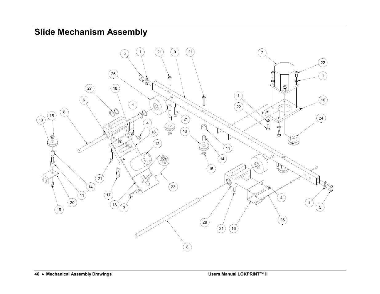 Slide mechanism assembly | Avery Dennison LOKPRINT II User Manual | Page 46 / 51