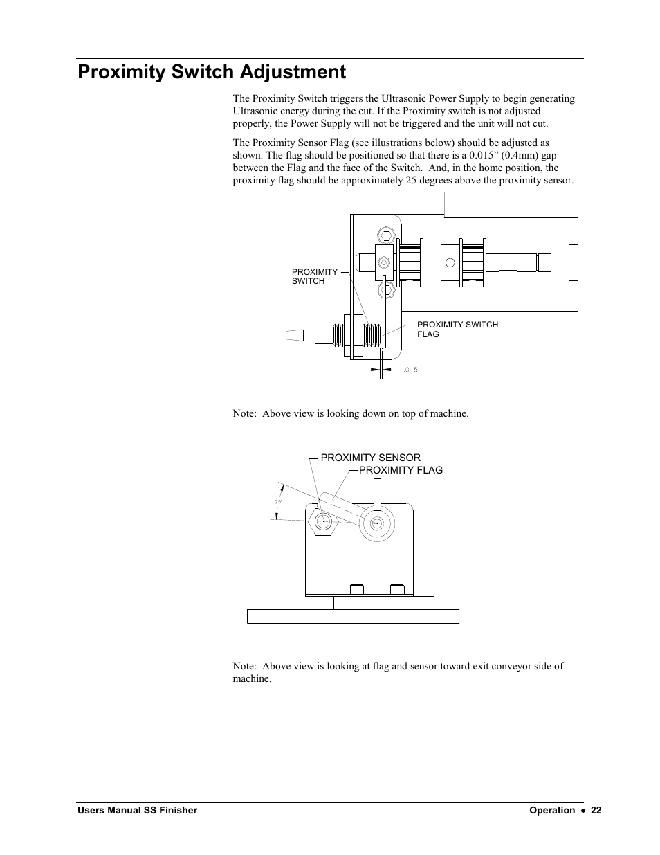 Proximity switch adjustment | Avery Dennison SS Finisher User Manual | Page 22 / 65