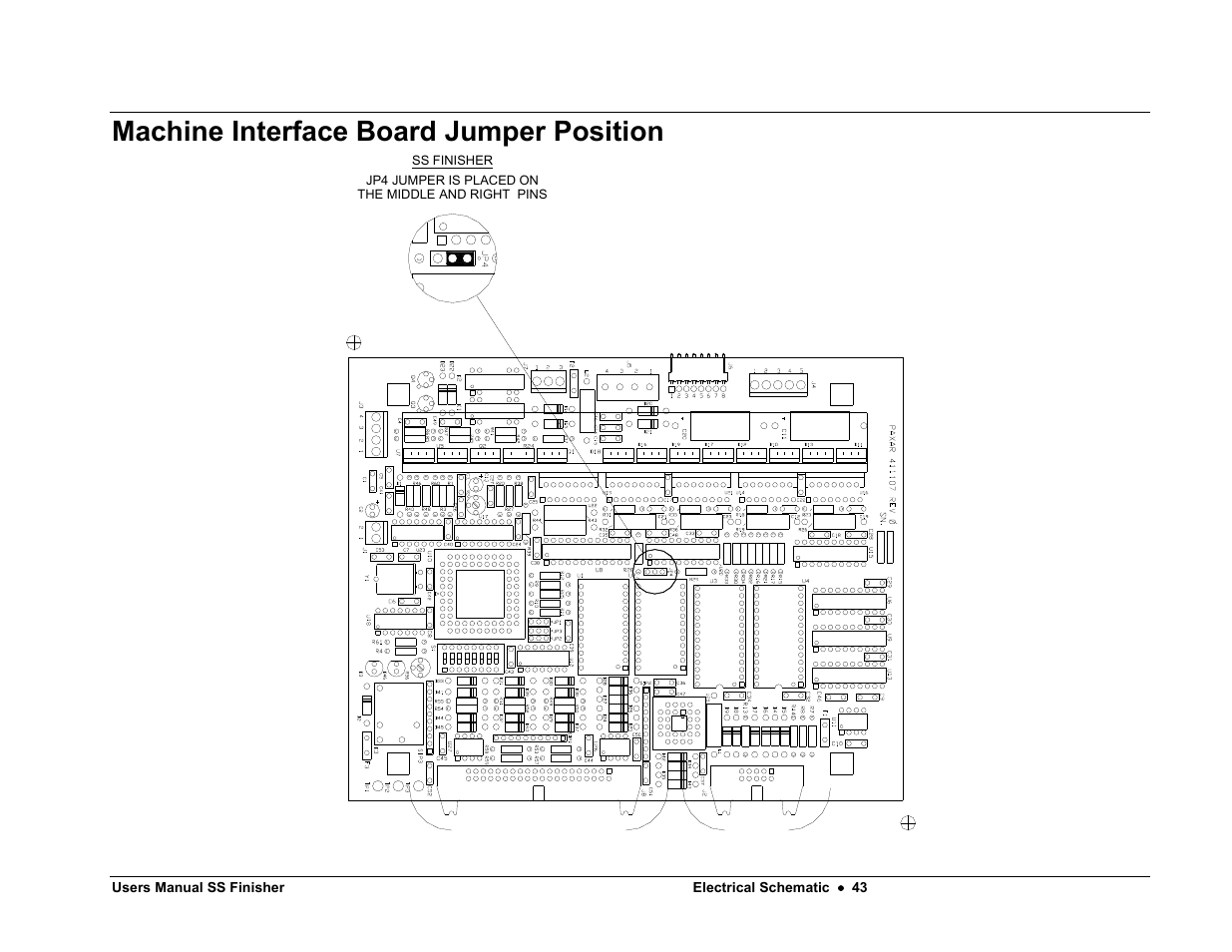 Machine interface board jumper position | Avery Dennison SS Finisher User Manual | Page 43 / 65