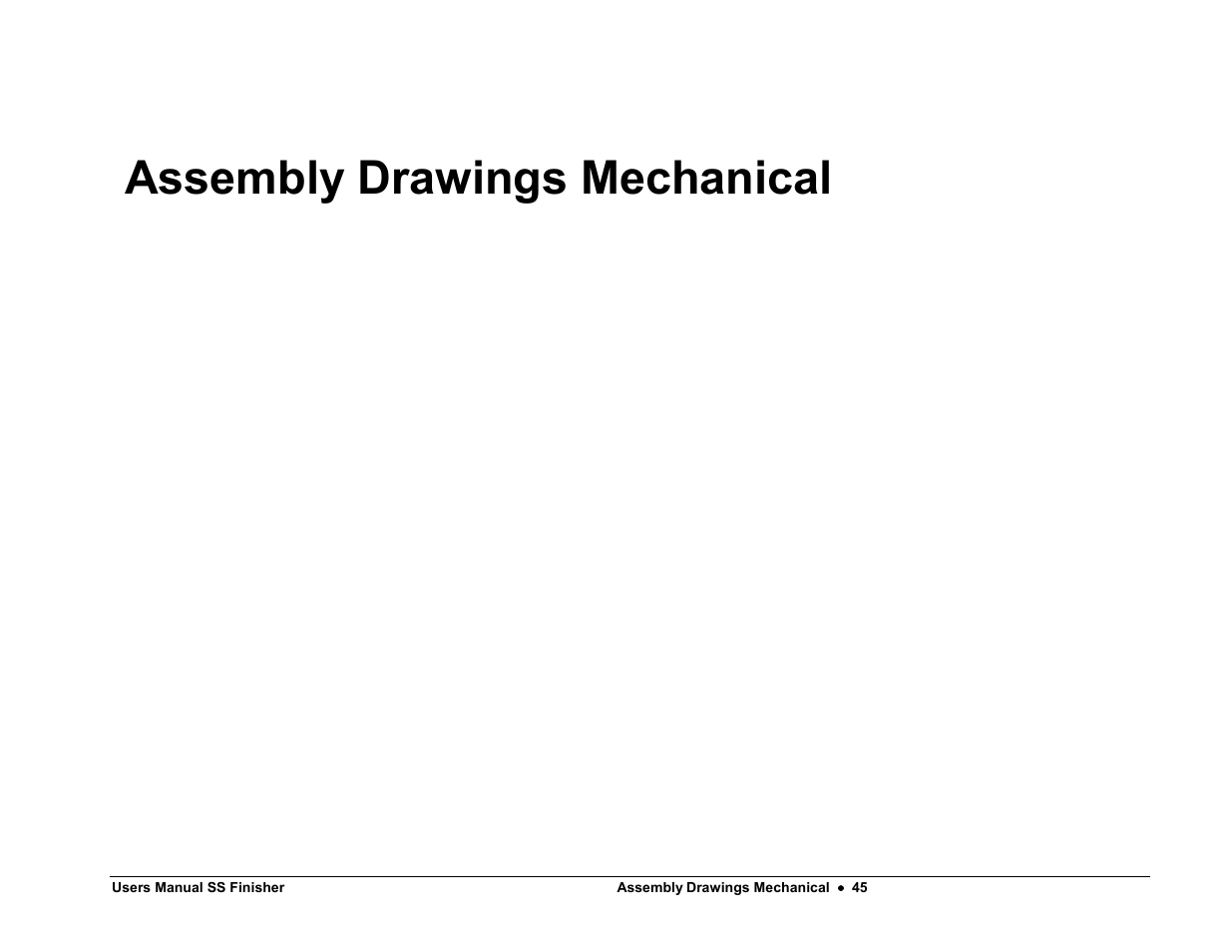 Assembly drawings mechanical | Avery Dennison SS Finisher User Manual | Page 45 / 65