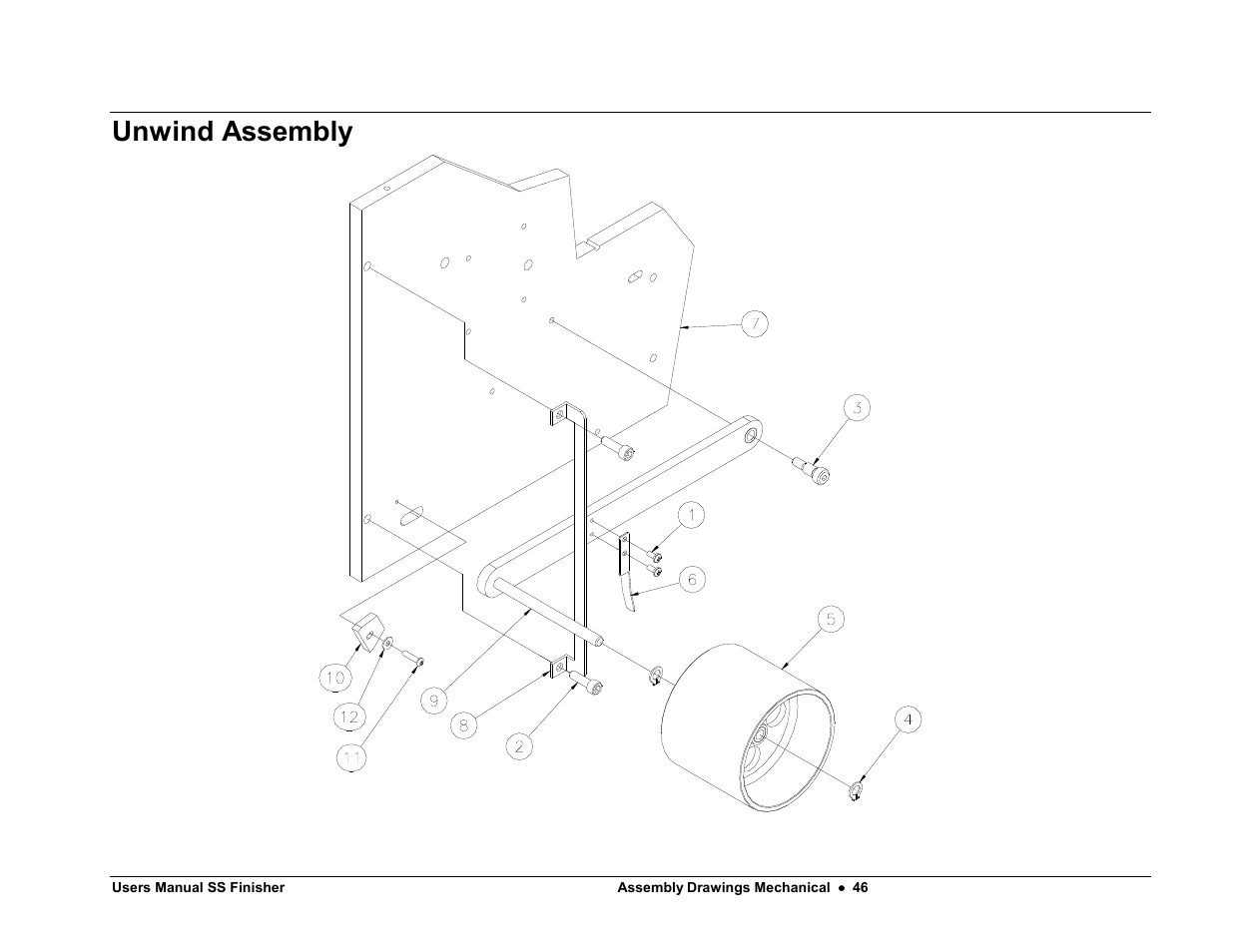 Unwind assembly | Avery Dennison SS Finisher User Manual | Page 46 / 65