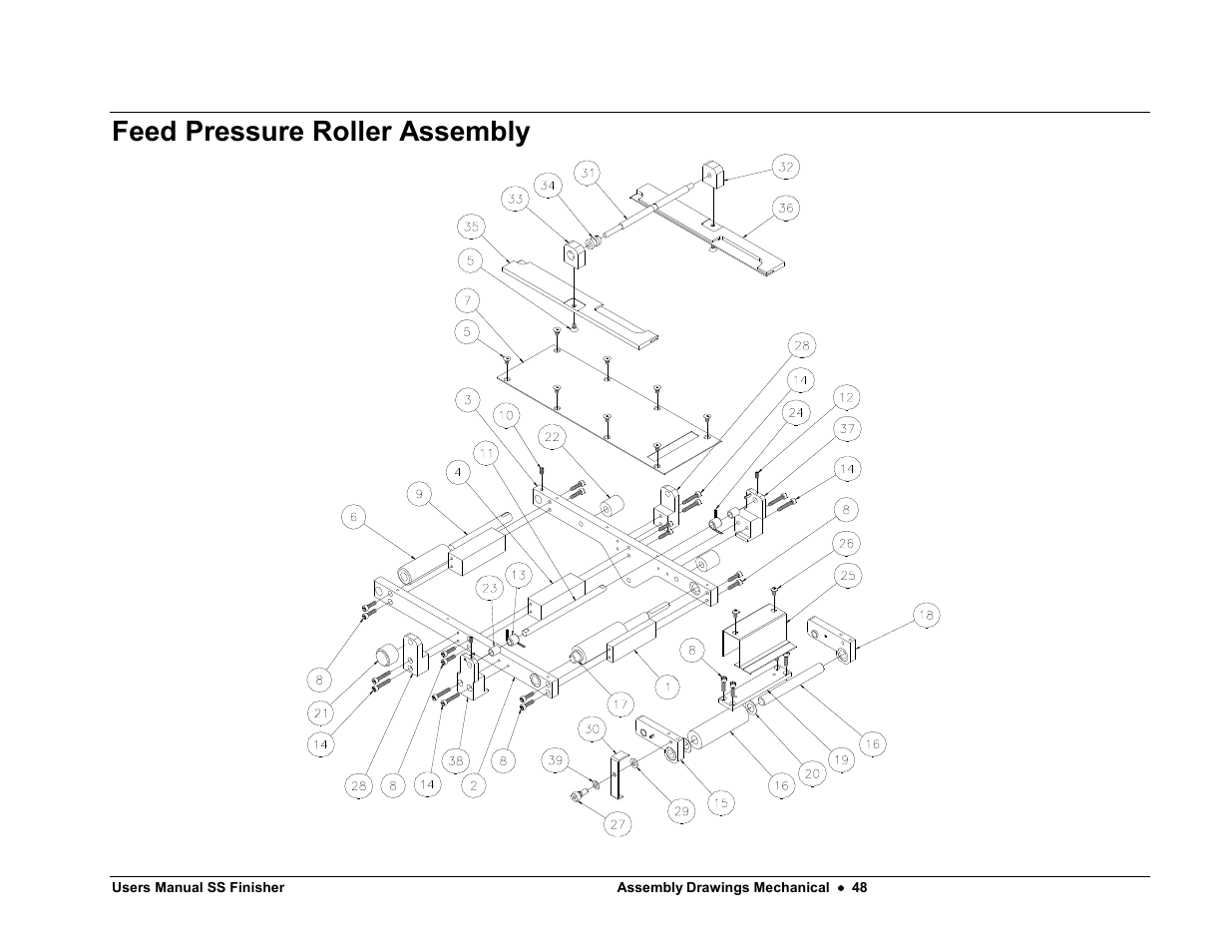 Feed pressure roller assembly | Avery Dennison SS Finisher User Manual | Page 48 / 65