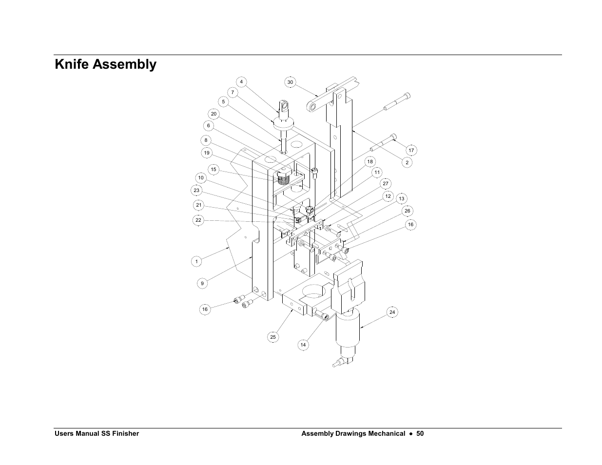 Knife assembly | Avery Dennison SS Finisher User Manual | Page 50 / 65