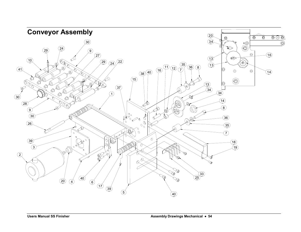 Conveyor assembly | Avery Dennison SS Finisher User Manual | Page 54 / 65