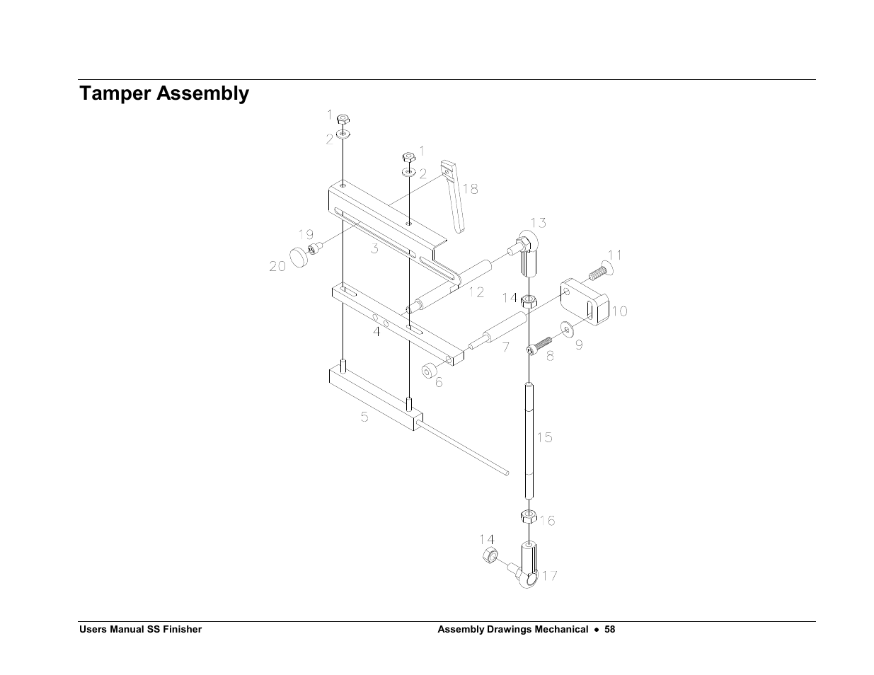 Tamper assembly | Avery Dennison SS Finisher User Manual | Page 58 / 65