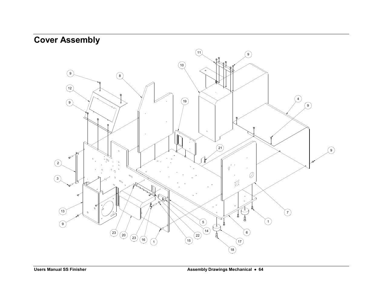 Cover assembly | Avery Dennison SS Finisher User Manual | Page 64 / 65