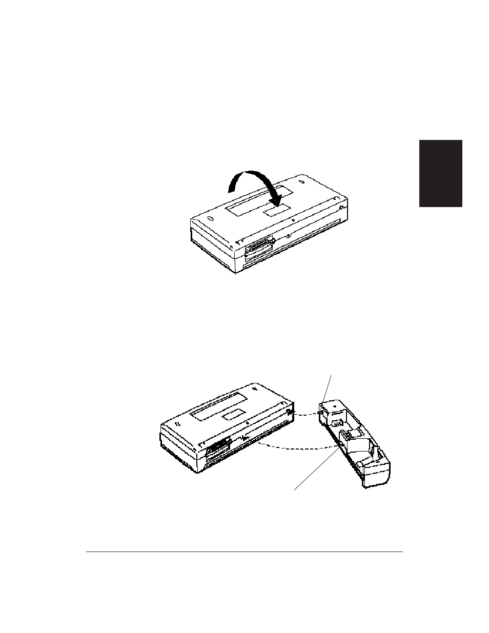 Attaching the battery case to the printer | Canon BJ-30 User Manual | Page 141 / 183