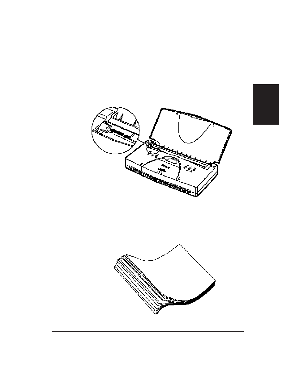 Loading a stack of paper | Canon BJ-30 User Manual | Page 27 / 183