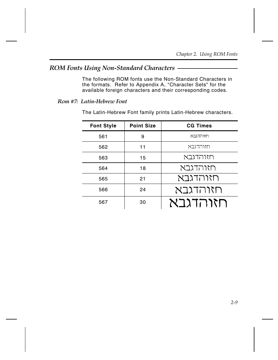 Rom fonts using non-standard characters | Avery Dennison 1460 User Manual | Page 15 / 32